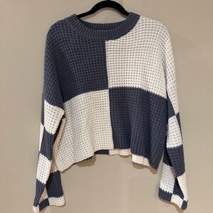 Moon & Madison Blue and White Knit Sweater